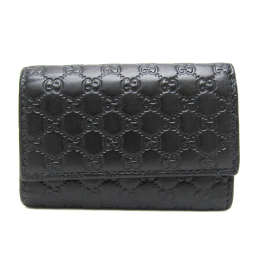 GUCCI Microssima 150402 Women,Men Leather Key Case Black