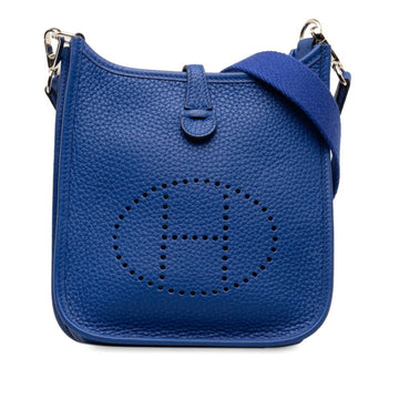 HERMES Evelyn TPM Shoulder Bag Blue Royal Taurillon Clemence Women's