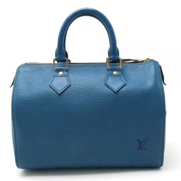 LOUIS VUITTON Epi Speedy 25 Handbag Boston Bag Leather Toledo Blue M43015