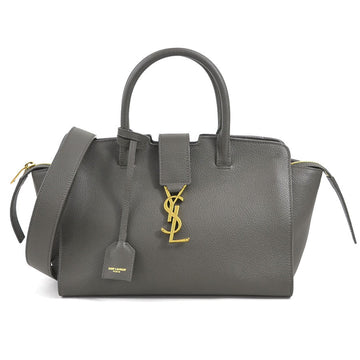 SAINT LAURENT Handbag Shoulder Bag Downtown Baby Leather Grey Women's 635346 99888f