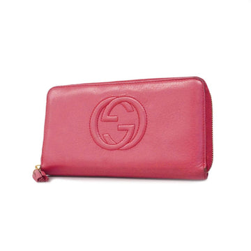 GUCCI Long Wallet Soho Interlocking G 308280 Leather Pink Women's