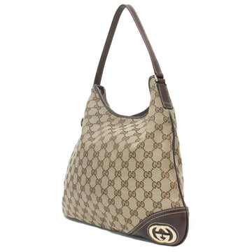 GUCCI bag tote shoulder beige brown double G GG canvas one handle leather ladies K4072