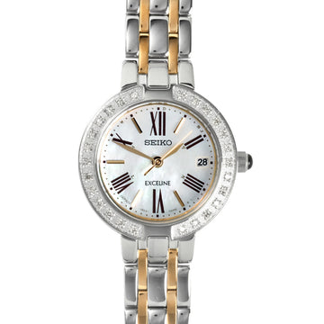 SEIKO SWCW008 Dolce & Exceline Watch Solar White Shell Dial Ladies