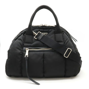 PRADA Bomber Handbag Shoulder Bag Nylon NERO Black 1BB881