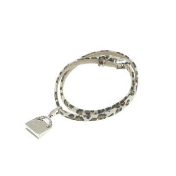 CARTIER Shopper Motif Charm Bracelet Leather,White Gold [18K] No Stone Charm Bracelet Silver