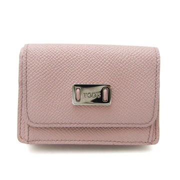 TOD'S XAWDSRB0000TBB3Z99 Women's Leather Long Wallet [tri-fold] Pink Beige,Red Color