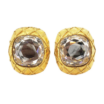 CHANEL Earrings Matelasse Colored Stone GP Plated Gold Ladies