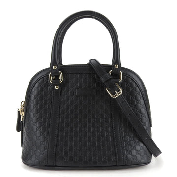 GUCCI Handbag 449654 Micro ssima Leather Black Bag for Women