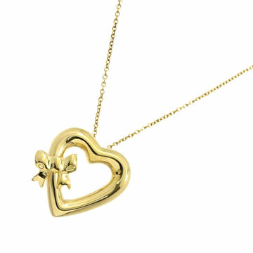 TIFFANY&Co. Heart Necklace 45cm K18 YG Yellow Gold 750