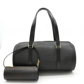 LOUIS VUITTON Epi Soufflot Handbag Shoulder Bag Leather Noir Black M52222