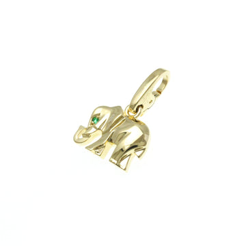 CARTIER Candy Elephant Motif Charm Yellow Gold [18K] Emerald Men,Women Fashion Pendant Necklace [Gold]