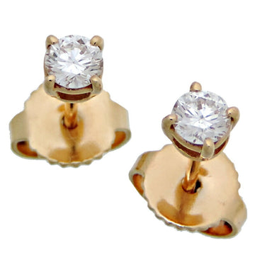 TIFFANY Solitaire 0.11ct x2 Diamond Stud Women's Earrings 750 Pink Gold