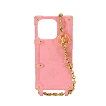 LOUIS VUITTON Monogram Ri Trunk iPhone 14 PRO Smartphone Case Rubber Pink M82082