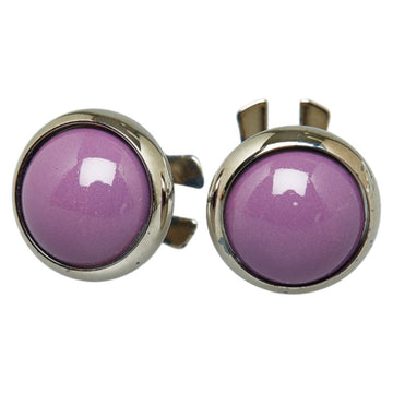 HERMES Eclipse Earrings Silver Purple Metal Women's