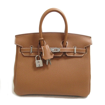 HERMES Birkin 25 handbag Brown Gold Togo leather leather