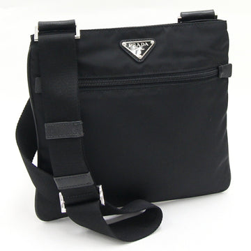 PRADA Shoulder Bag Black Nylon Triangle No Gusset Women's