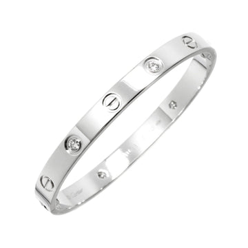 CARTIER Love Bracelet Half Diamond 4P #16 K18 WG White Gold 750 Bangle