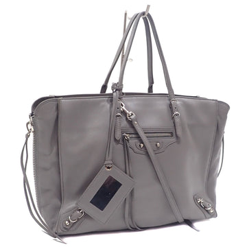 BALENCIAGA Tote Bag Paper B4 Women's Gray Leather 432596 Hand Shoulder A6047049