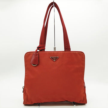 PRADA Tote Bag Handbag Red Nylon Women's Triangle