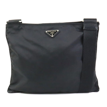 PRADA shoulder bag nylon black silver unisex e58505f