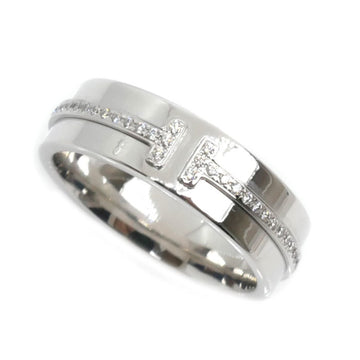 TIFFANY&Co.  K18WG White Gold T TWO Wide Diamond Ring 60150930 Size 10 7.1g Women's