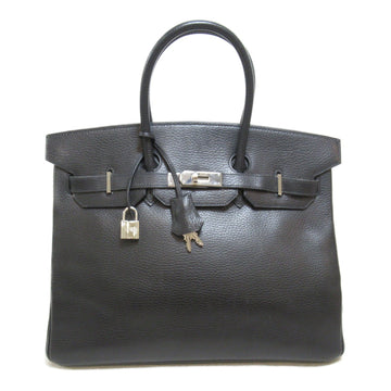 HERMES Birkin 35 handbag Black Ardennes leather leather