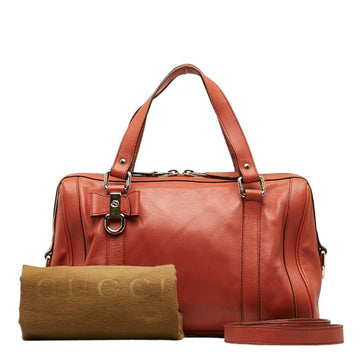 GUCCI ribbon motif Boston bag handbag shoulder 336665 pink leather ladies