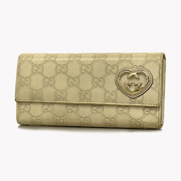 GUCCI Long Wallet ssima 245728 Leather Ivory Champagne Women's