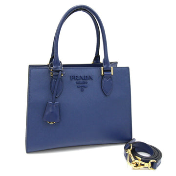 PRADA handbag 1BA277 blue leather ladies