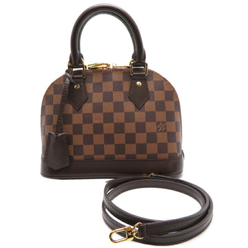 LOUIS VUITTON Alma BB Women's Handbag N41221 Damier Brown