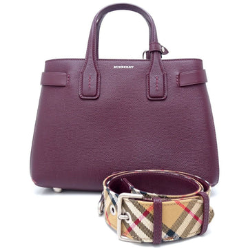 BURBERRY Small Banner 4076748 2Way Bag Leather Bordeaux 351169