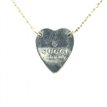 GUCCI Heart Plate Silver Necklace