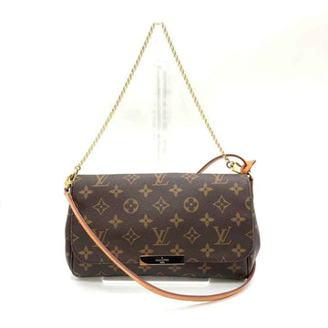 LOUIS VUITTON Bag Favorite MM Brown Shoulder Pochette Chain Handbag 2way Women's Monogram x Leather M40718 LOUISVUITTON