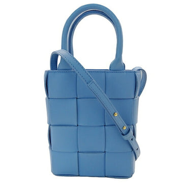 BOTTEGA VENETA BOTTEGAVENETA Bag Women's Handbag Shoulder 2way Leather Intrecciato Cassette Light Blue 747755 Compact