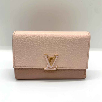 LOUIS VUITTON Wallet Portefeuille Capucines Compact Metallic Baby Pink x Dusty Tri-fold LV Women's Taurillon Leather M80985 LOUISVUITTON