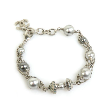 CHANEL Bracelet Metal/Faux Pearl Silver Women's