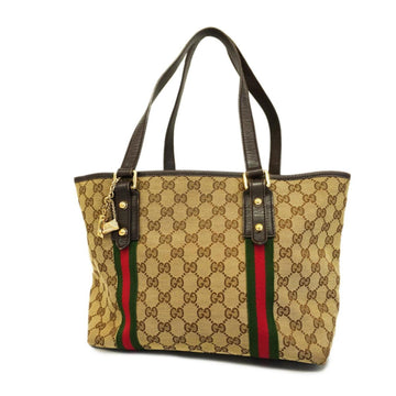 GUCCI Tote Bag GG Canvas Sherry Line 137396 Brown Beige Champagne Women's