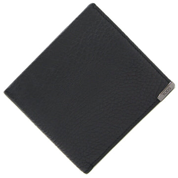 TOD'S Bi-fold Wallet Black Leather Compact Men's