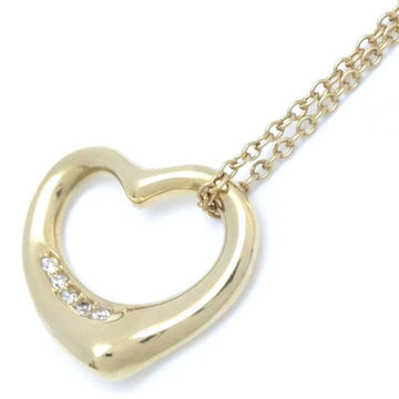 TIFFANY&Co.  Heart Necklace 5P Diamond Elsa Peretti K18YG Yellow Gold 291640