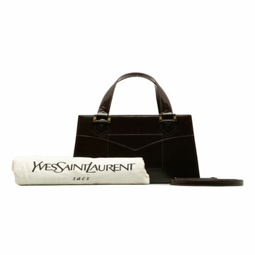 SAINT LAURENT handbag shoulder bag brown leather women's