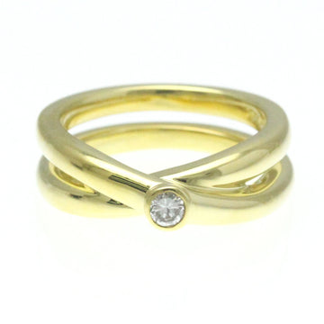 TIFFANY Paloma Picasso Cross Diamond Ring Yellow Gold [18K] Fashion Diamond Band Ring Gold