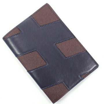 HERMES H-tag passport case cover brown navy notebook type Epson men's women's U mark  TK2263