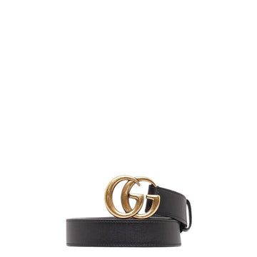 GUCCI GG Marmont Belt Size: 95/38 214351 Black Gold Leather Women's