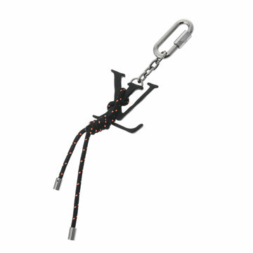 LOUIS VUITTON Portocre LV Shape Rope Black/MP2617 Unisex Metal Keychain