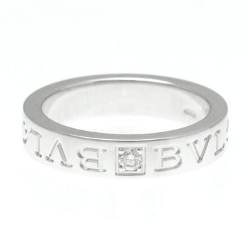 BVLGARI Double Logo White Gold [18K] Fashion Diamond Band Ring Silver