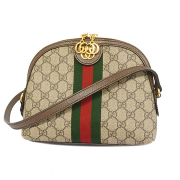 GUCCI Shoulder Bag GG Marmont Supreme Sherry Line 499621 Leather Brown Women's