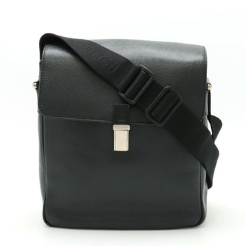 LOUIS VUITTON Taiga Pochette Yaranga Shoulder Bag Leather Ardoise Black M30822