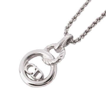 CHRISTIAN DIOR Necklace CD Circle Metal Silver Women's