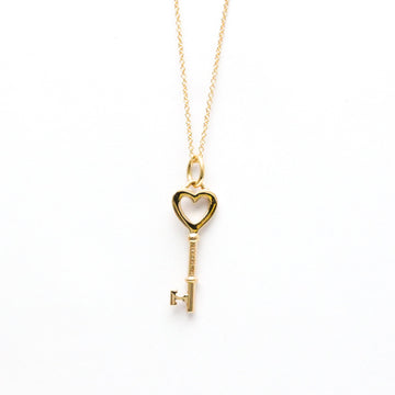 TIFFANY Heart Key Pink Gold [18K] No Stone Men,Women Fashion Pendant Necklace [Pink Gold]