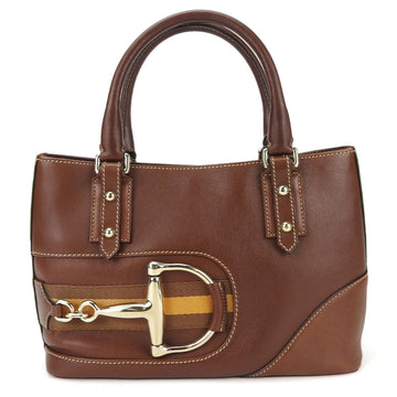 GUCCI handbag 137475 horsebit leather brown ladies
